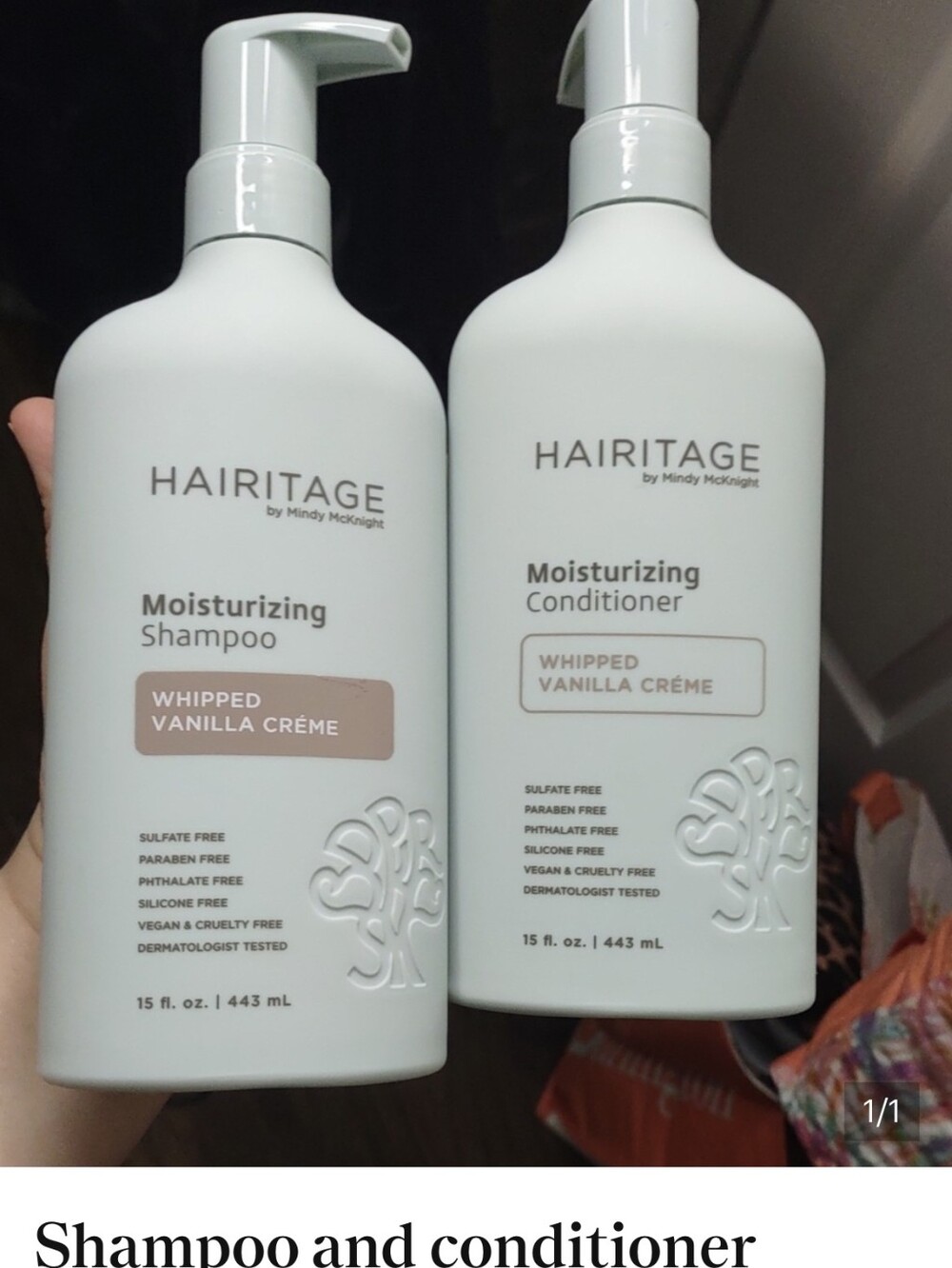 Hairitage Whipped Vanilla Crème Moisturizing Shampoo & Conditioner - White
